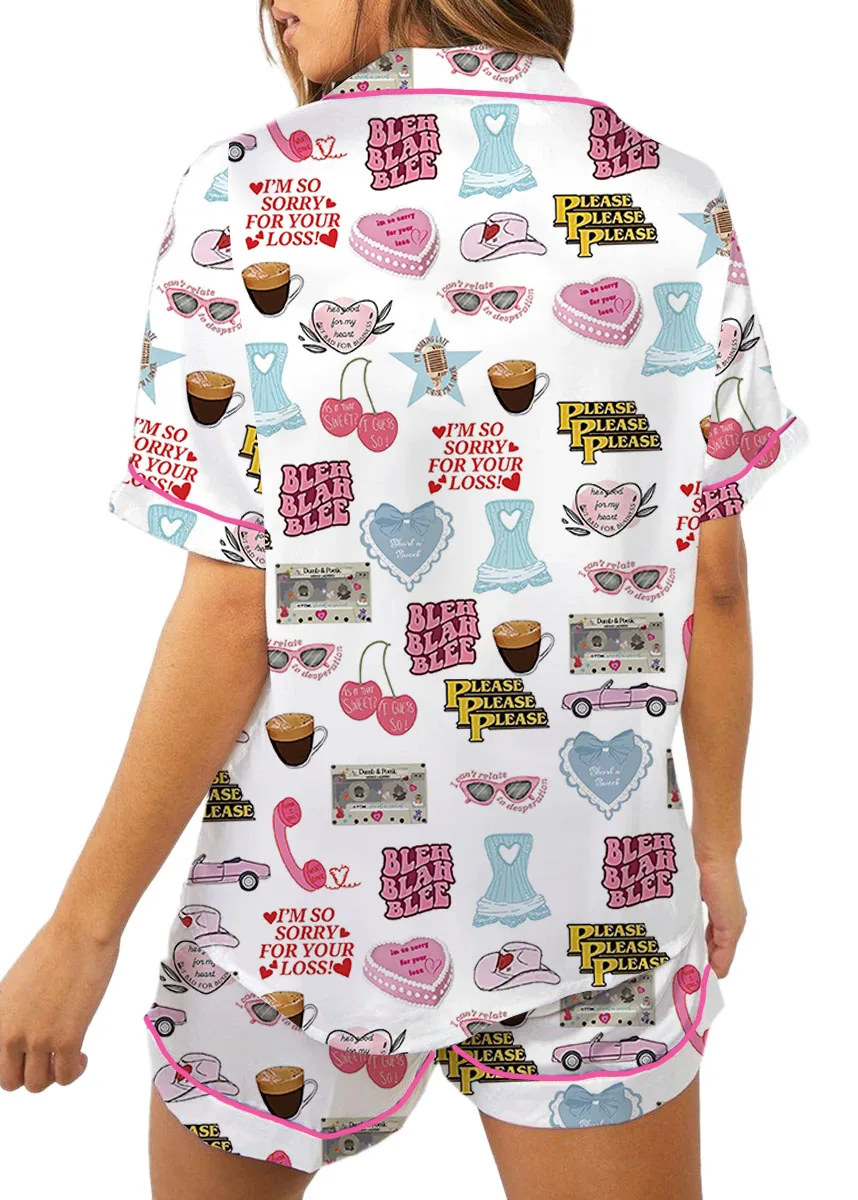 Bleh Blah Blee Satin Pajamas Set For Women