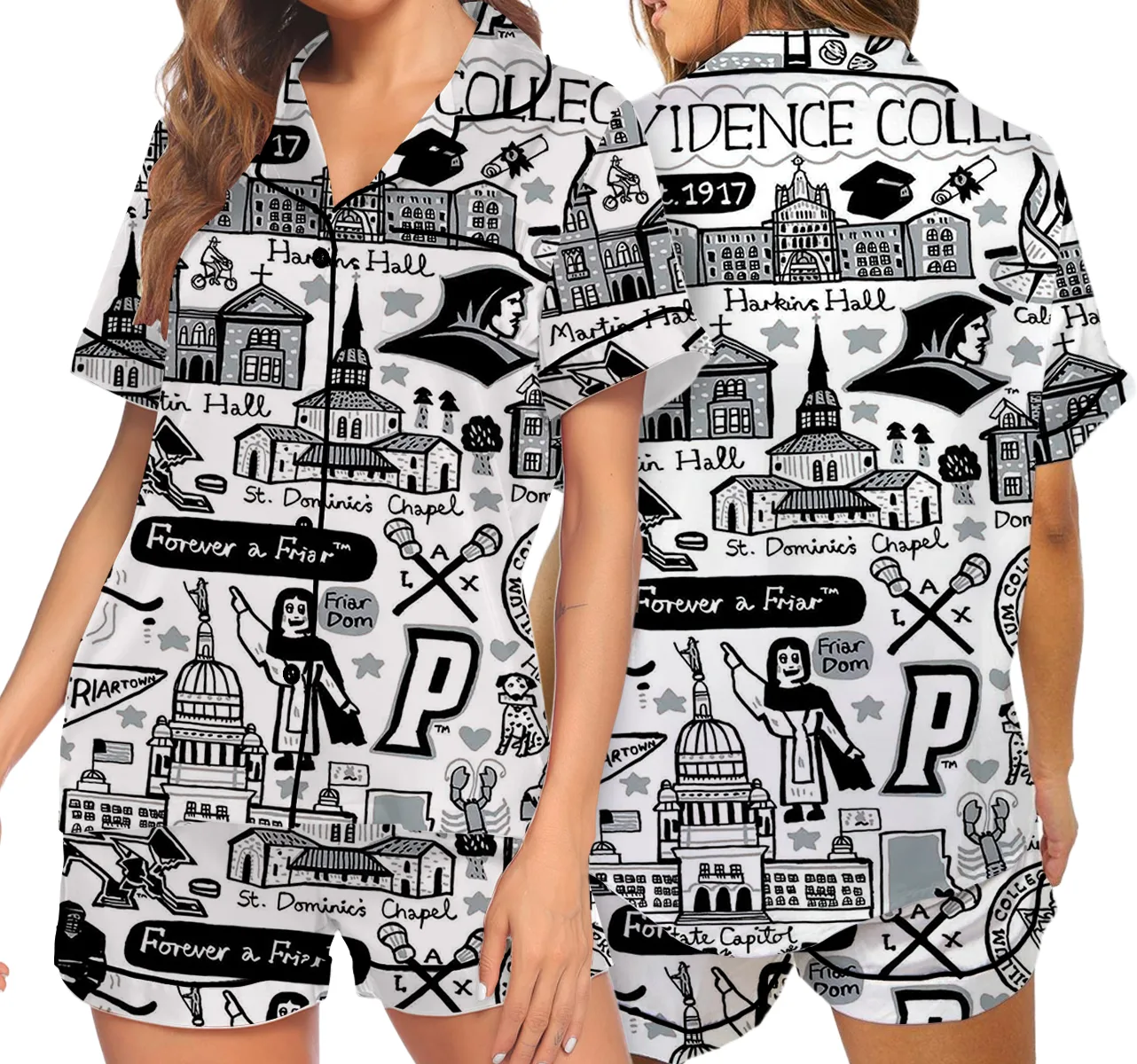 Providence College Satin Pajama Set For Women - Image 5