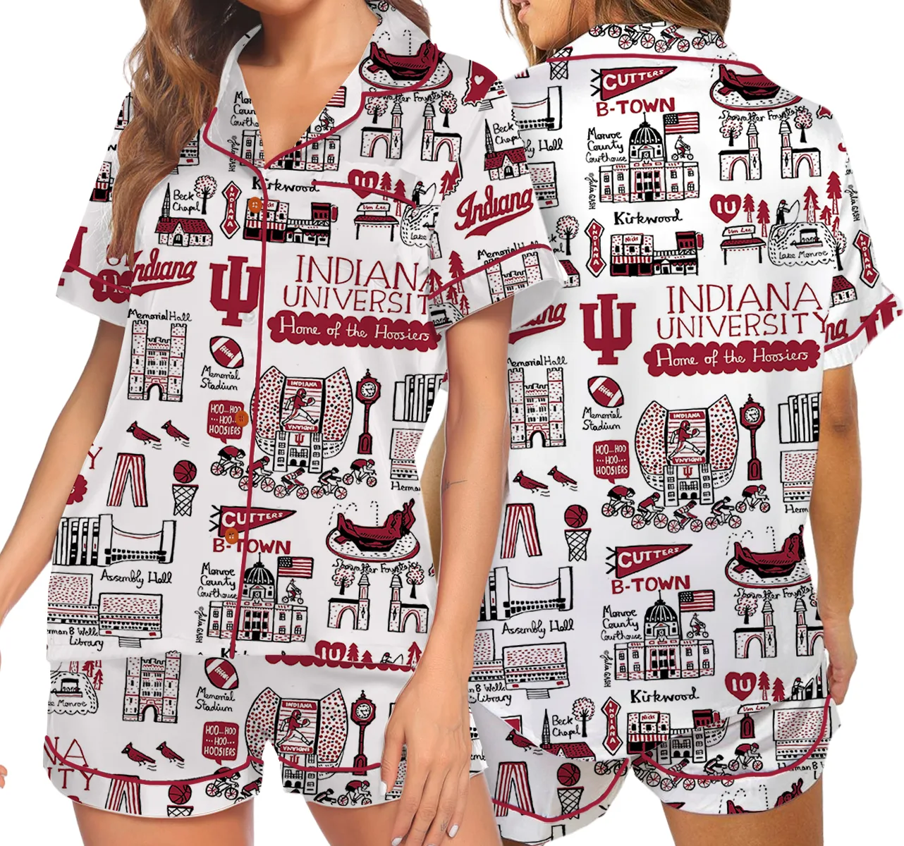 Indiana University Satin Pajamas Set For Women - Image 5