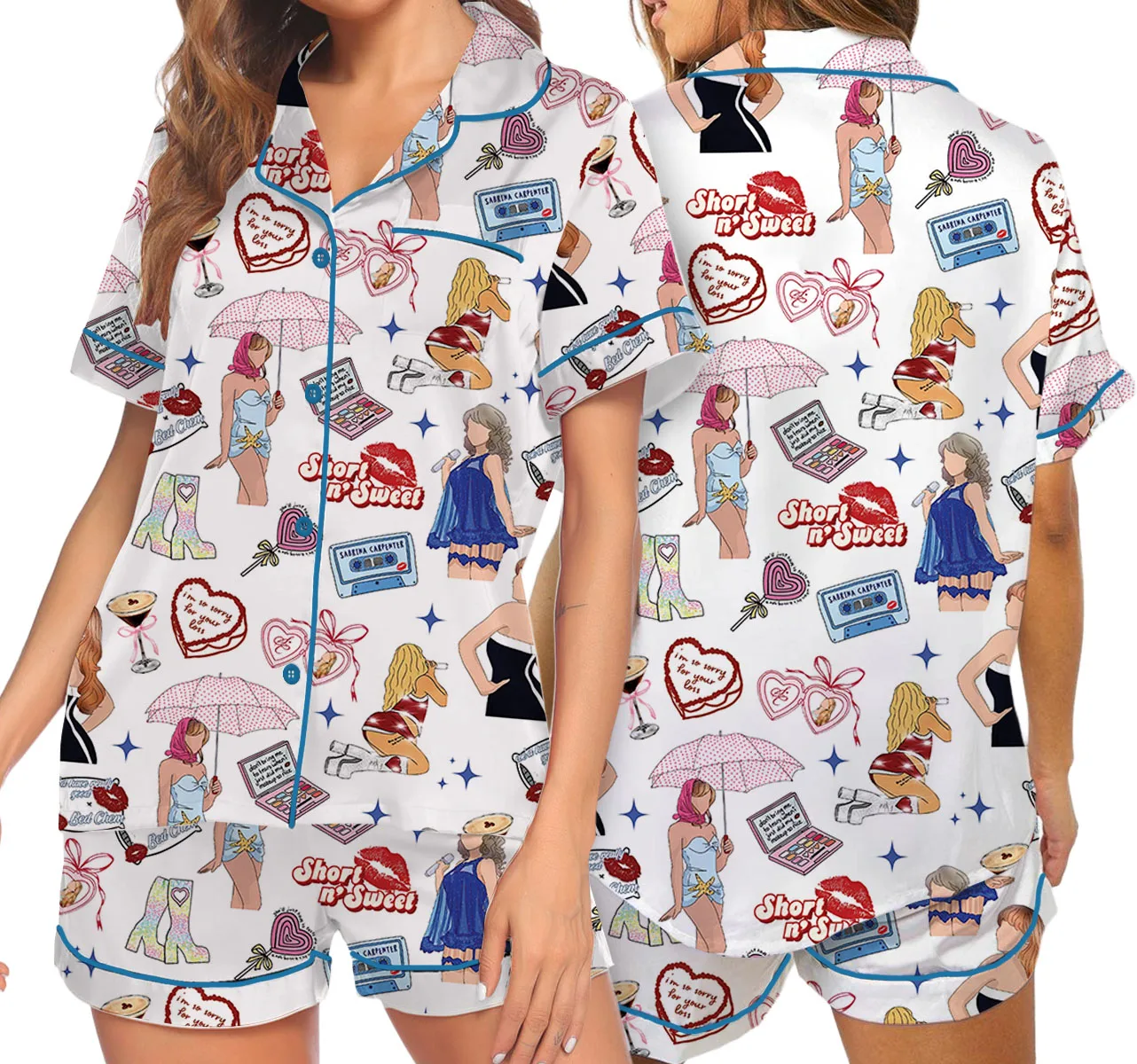 Short n’ Sweet Satin Pajamas Set For Women - Image 6