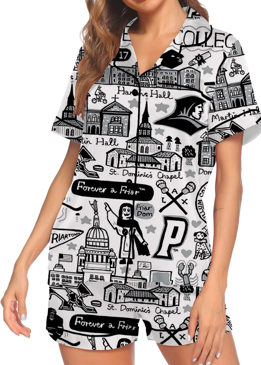 Providence College Satin Pajama Set For Women - Image 3