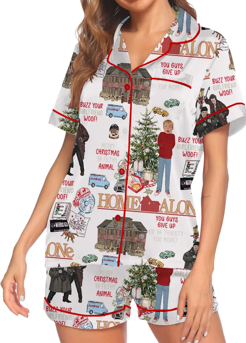 Home Alone Christmas Pajamas, Retro Christmas Pajamas,Christmas Movie Shirt,Home Alone Security Pajamas
