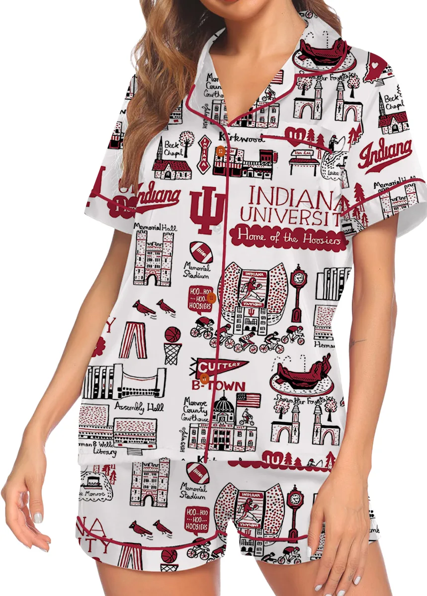 Indiana University Satin Pajamas Set For Women - Image 3