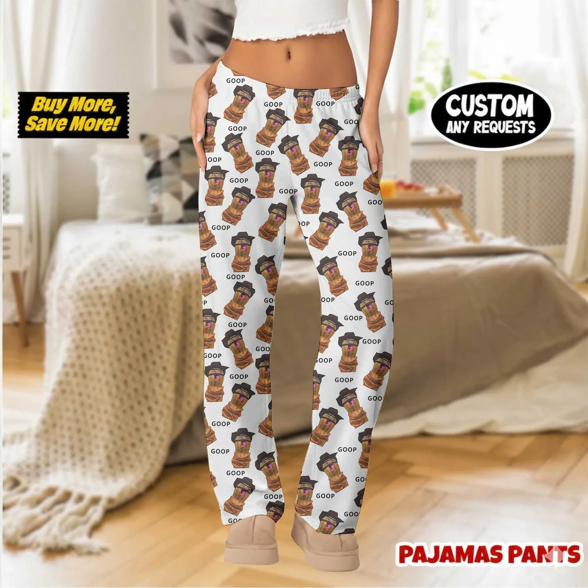 Unisex Cute Cartoon Print PJ Pants | Long Lounge Trousers with Elastic Waist - Image 3