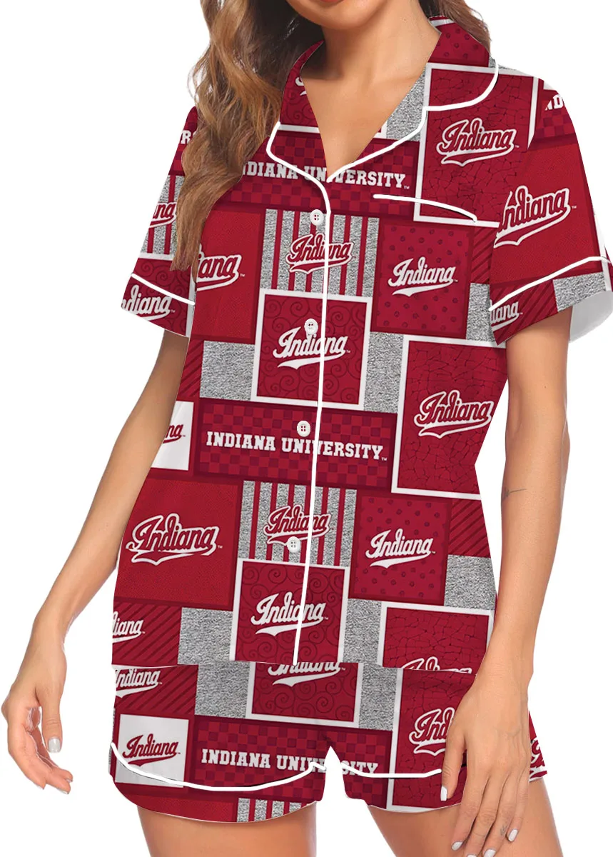 Indiana University Hoosiers Satin Pajama Set For Women - Image 6