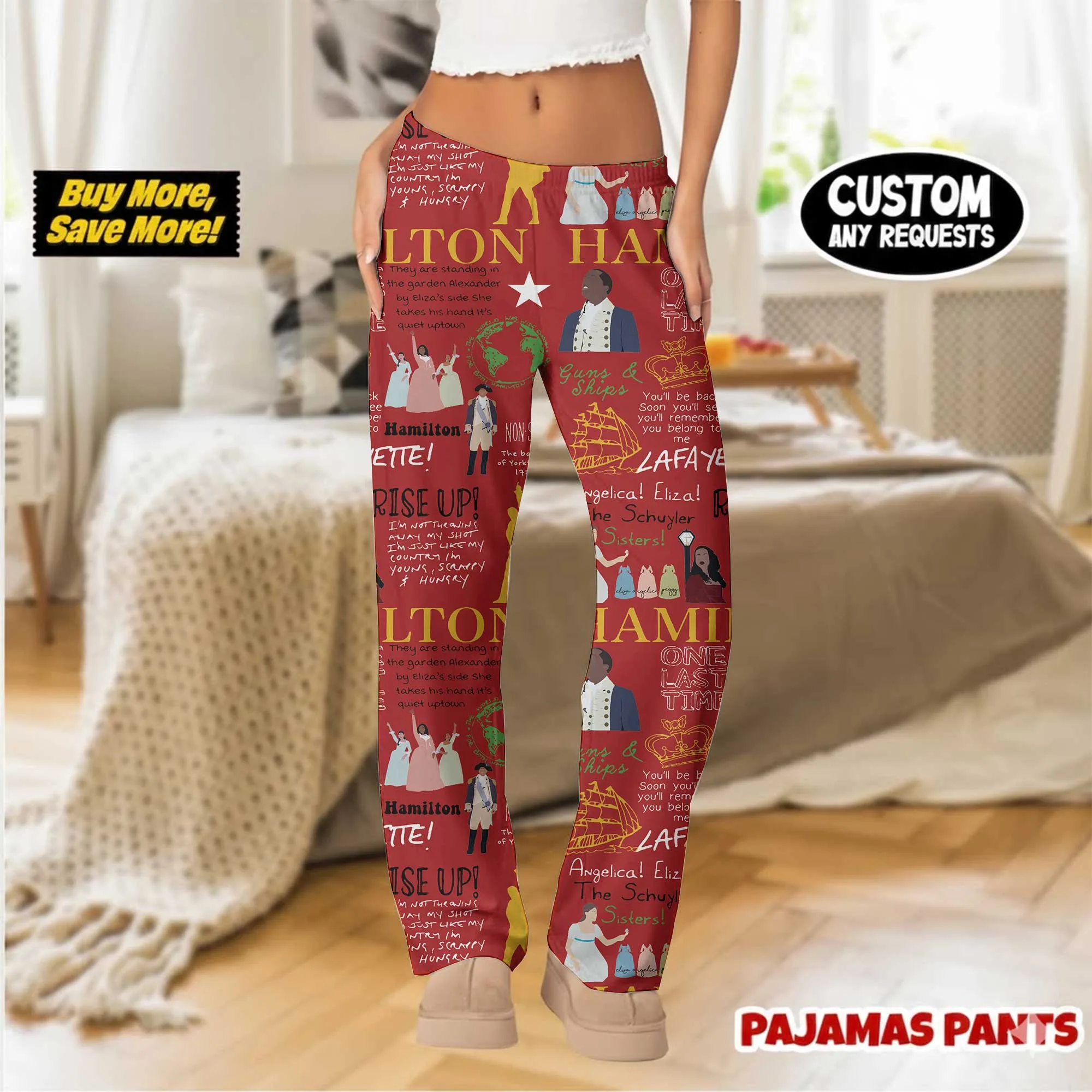 Hamilton Musical Satin Pajama Pants For Women