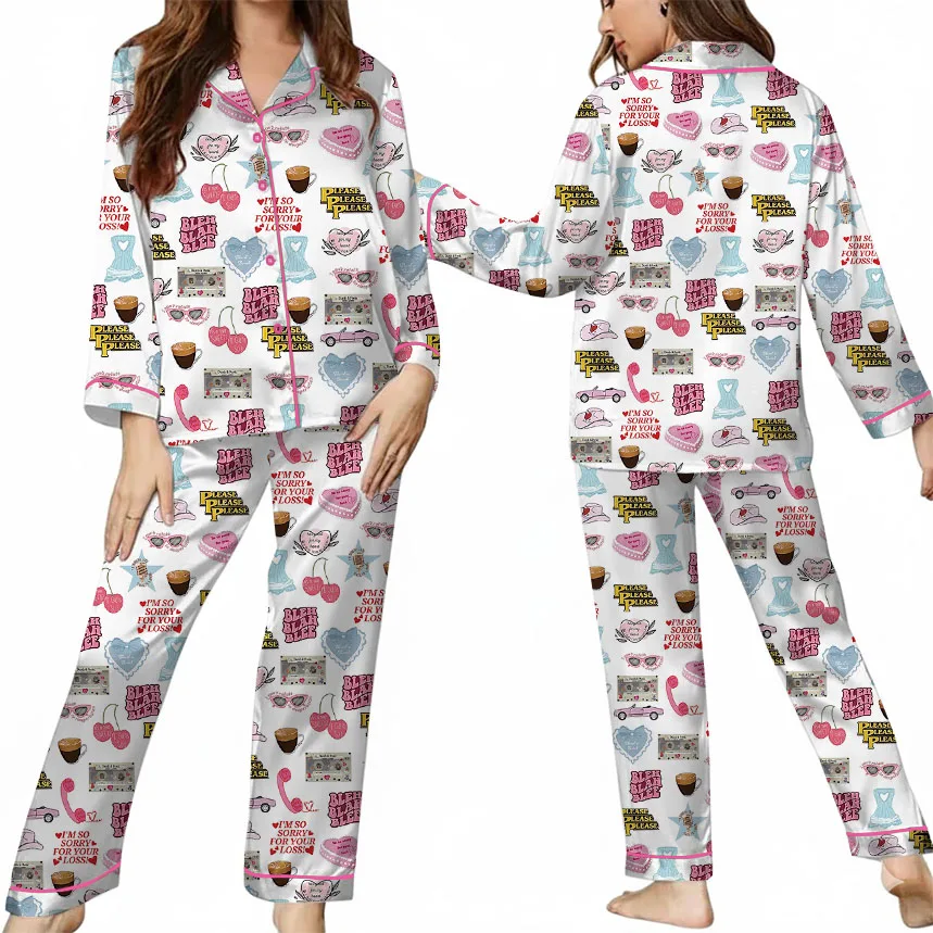 Bleh Blah Blee Satin Pajamas Set For Women