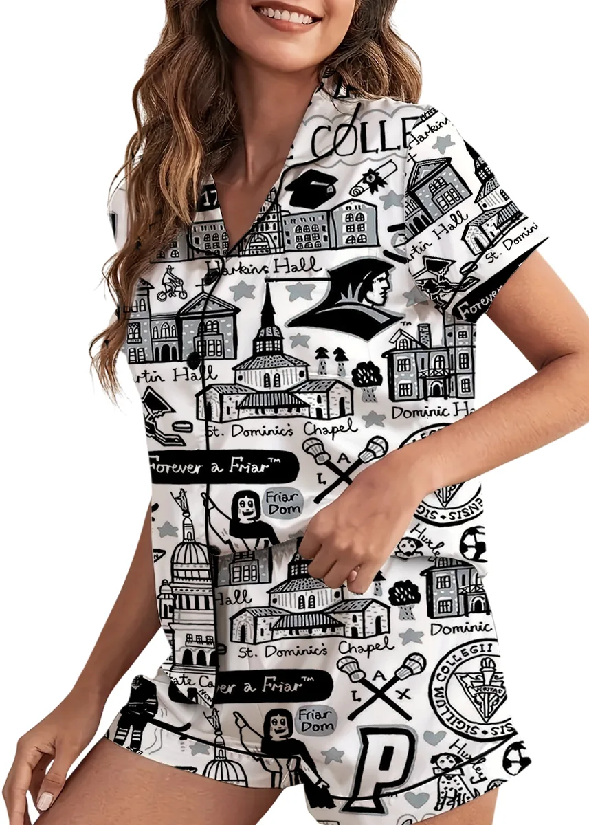 Providence College Satin Pajama Set For Women - Image 2