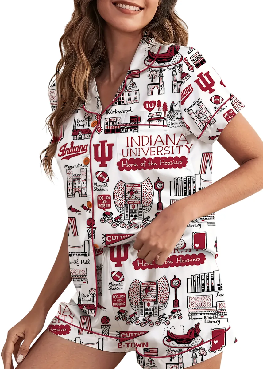 Indiana University Satin Pajamas Set For Women - Image 2