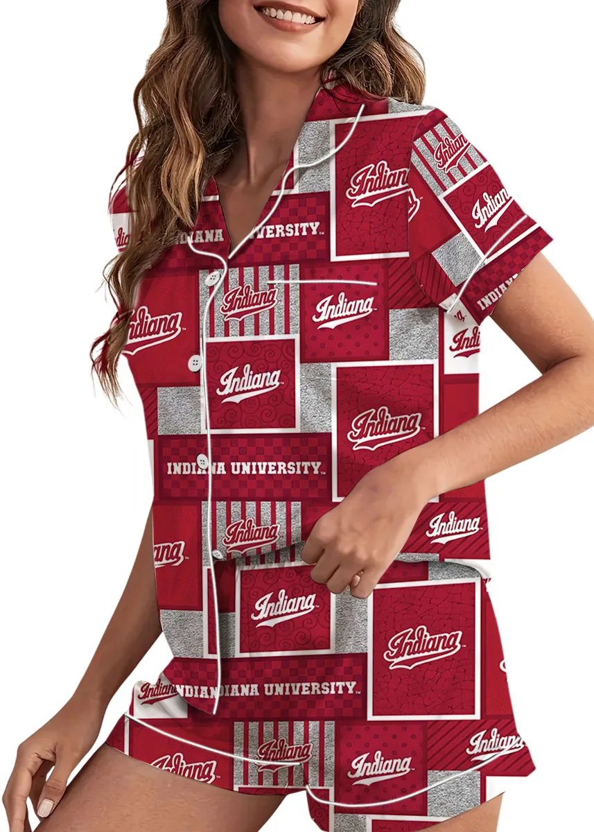 Indiana University Hoosiers Satin Pajama Set For Women - Image 7