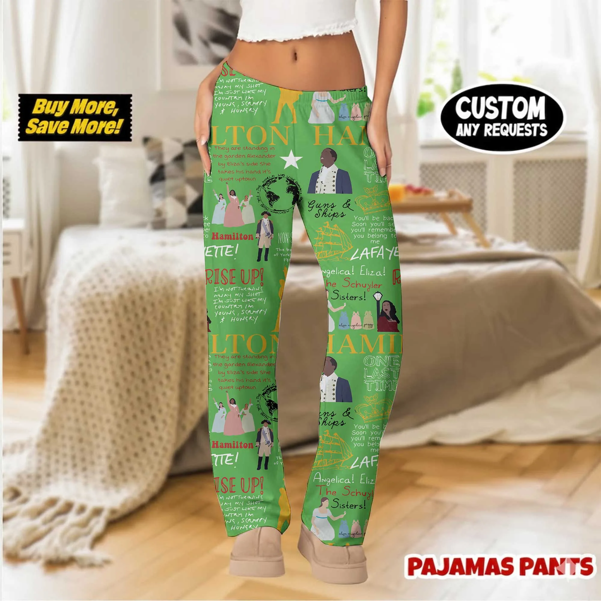 Hamilton Musical Satin Pajama Pants For Women