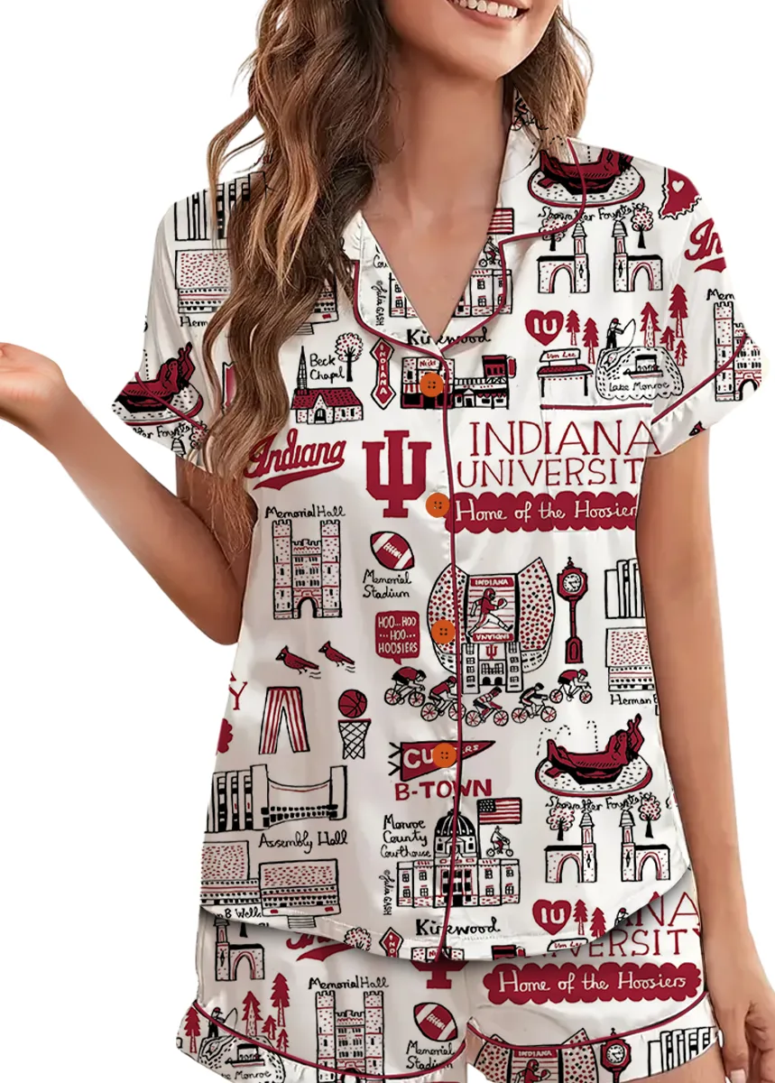 Indiana University Satin Pajamas Set For Women - Image 4