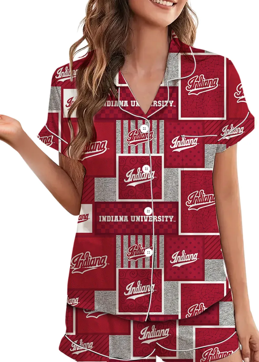 Indiana University Hoosiers Satin Pajama Set For Women - Image 4