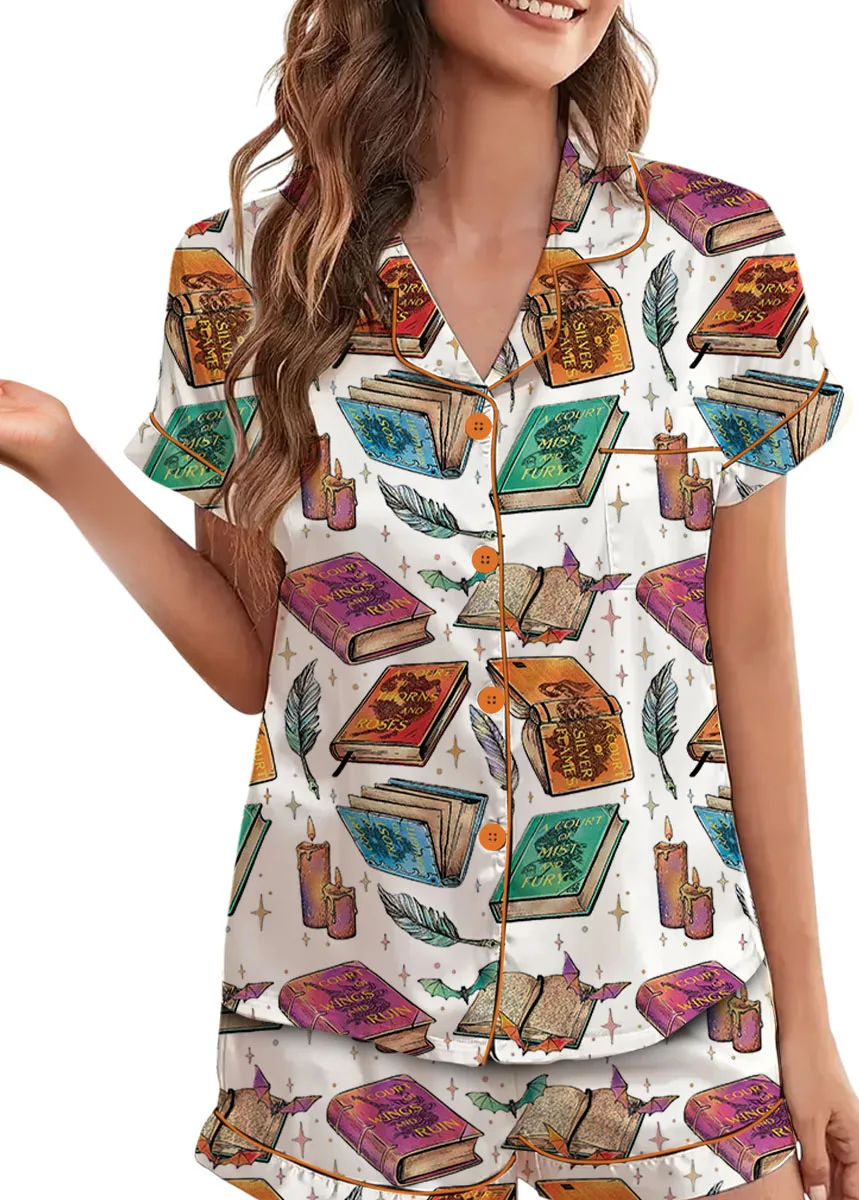 Women's Coquette Acotar Satin Pajamas Set For Women - Image 3