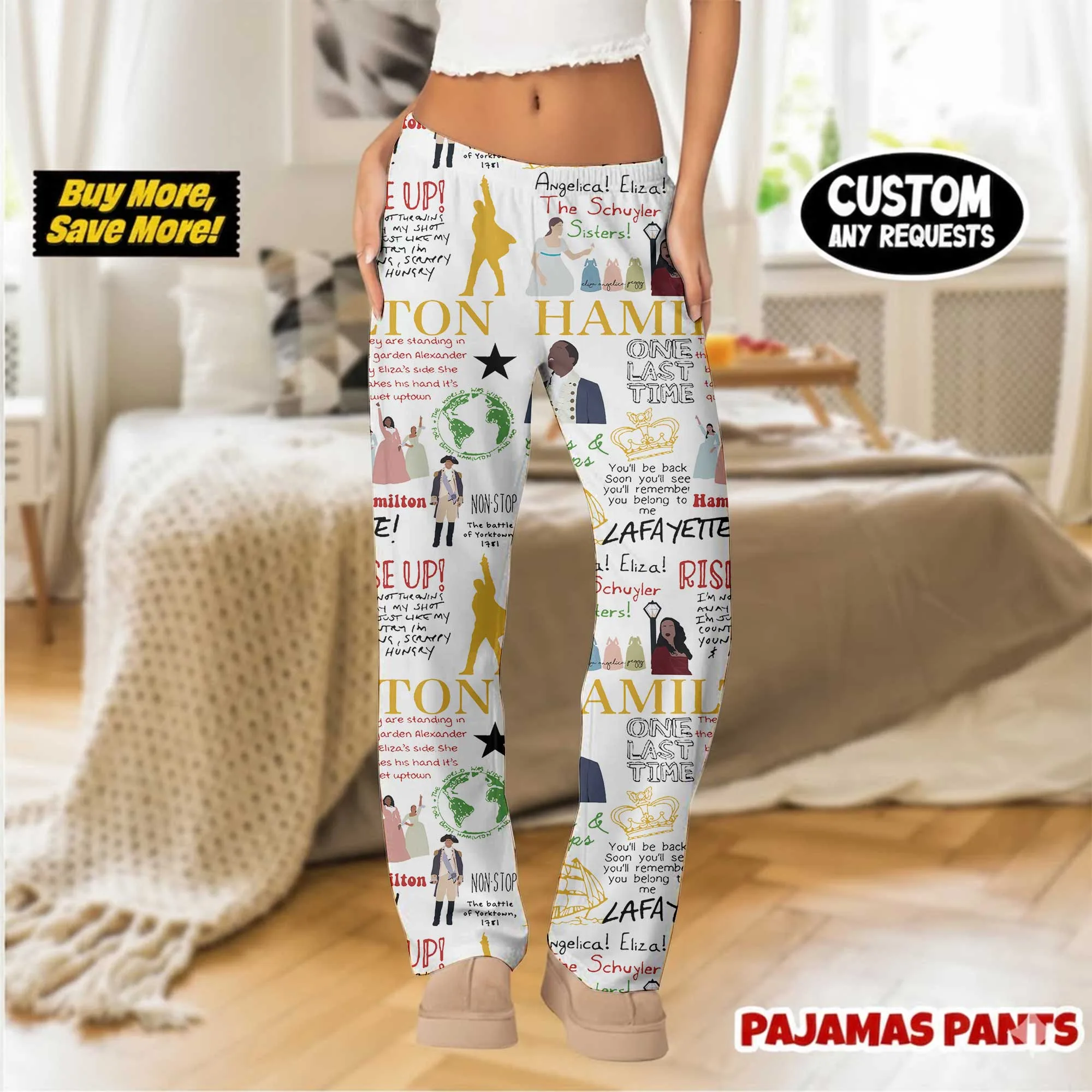 Hamilton Musical Satin Pajama Pants For Women