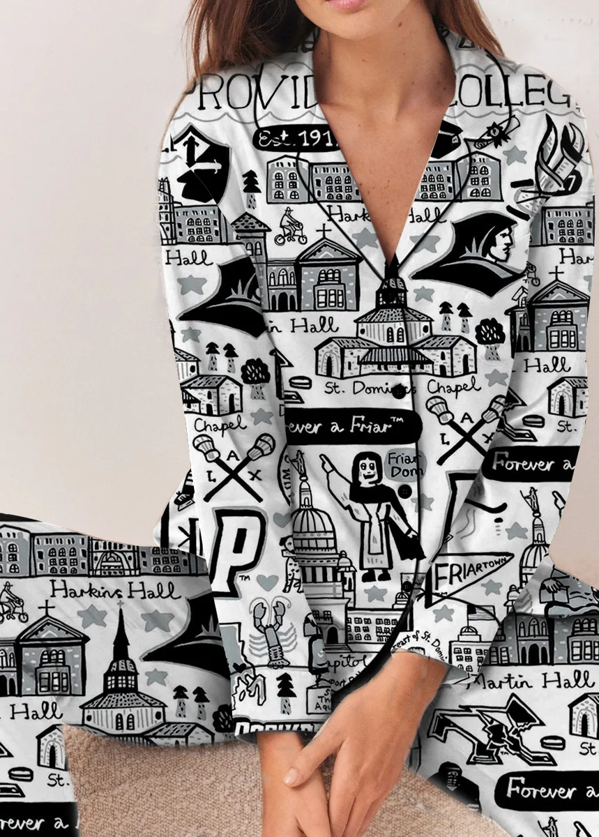 Providence College Satin Pajama Set For Women - Image 7