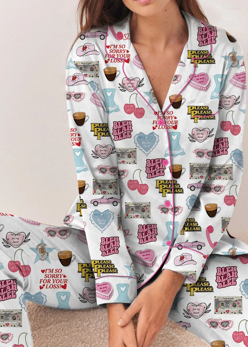 Bleh Blah Blee Satin Pajamas Set For Women