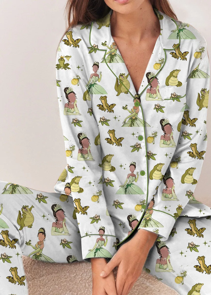 Women's Princess And The Frog Pajamas Set For Women, White Color, US Size S-5XL - Image 12