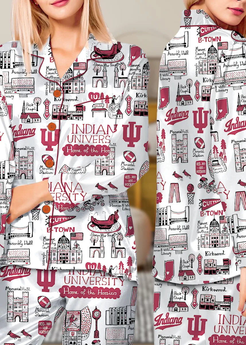 Indiana University Satin Pajamas Set For Women - Image 7