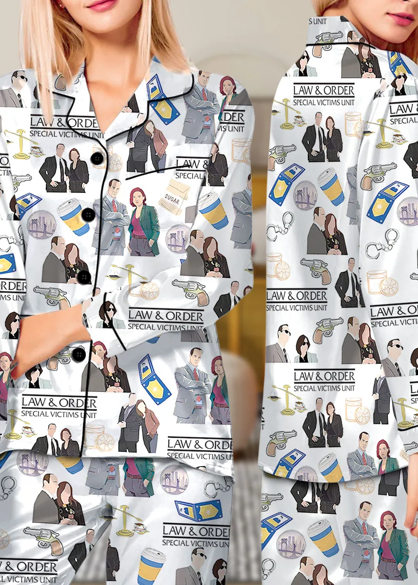 Law And Order Tv Series Satin Pajamas Set For Women