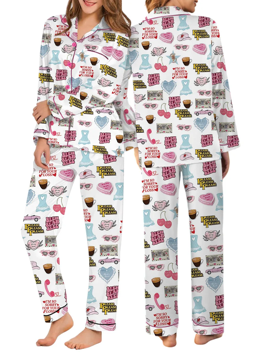 Bleh Blah Blee Satin Pajamas Set For Women