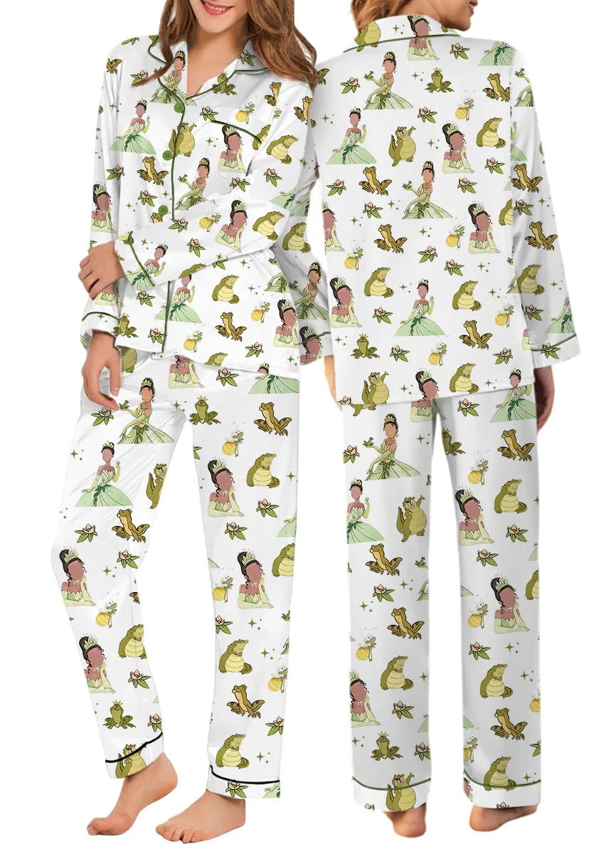 Women's Princess And The Frog Pajamas Set For Women, White Color, US Size S-5XL - Image 10
