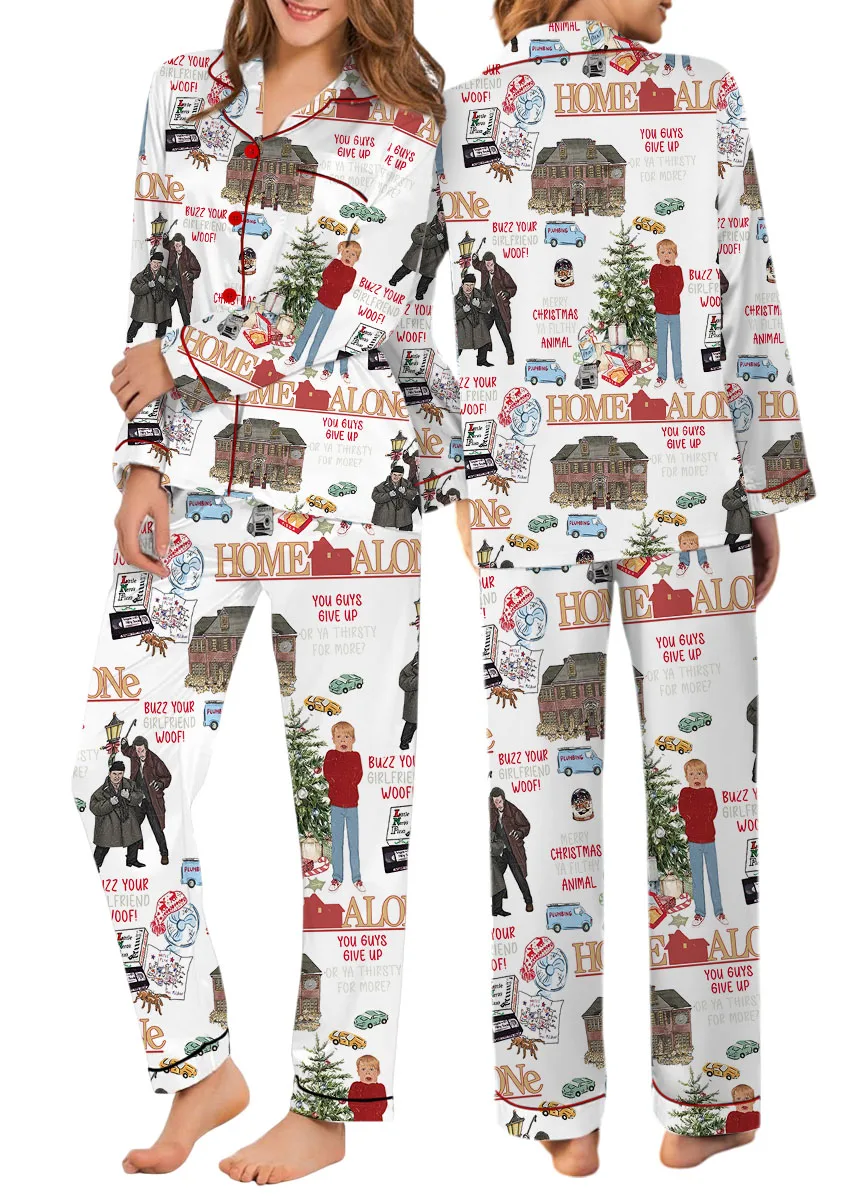 Home Alone Christmas Pajamas, Retro Christmas Pajamas,Christmas Movie Shirt,Home Alone Security Pajamas