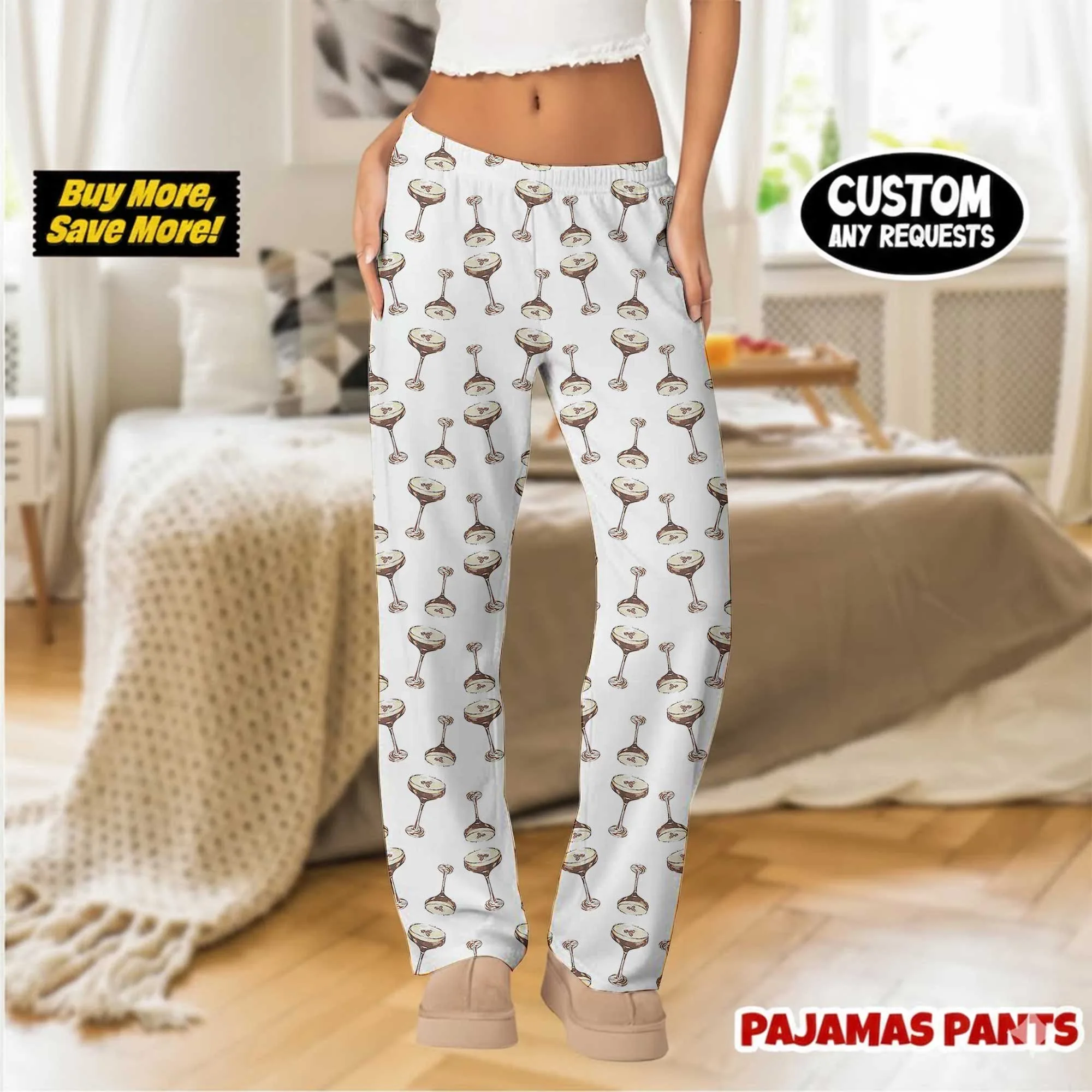 Women's Cocktail Espresso Martini Satin Pajama Pants