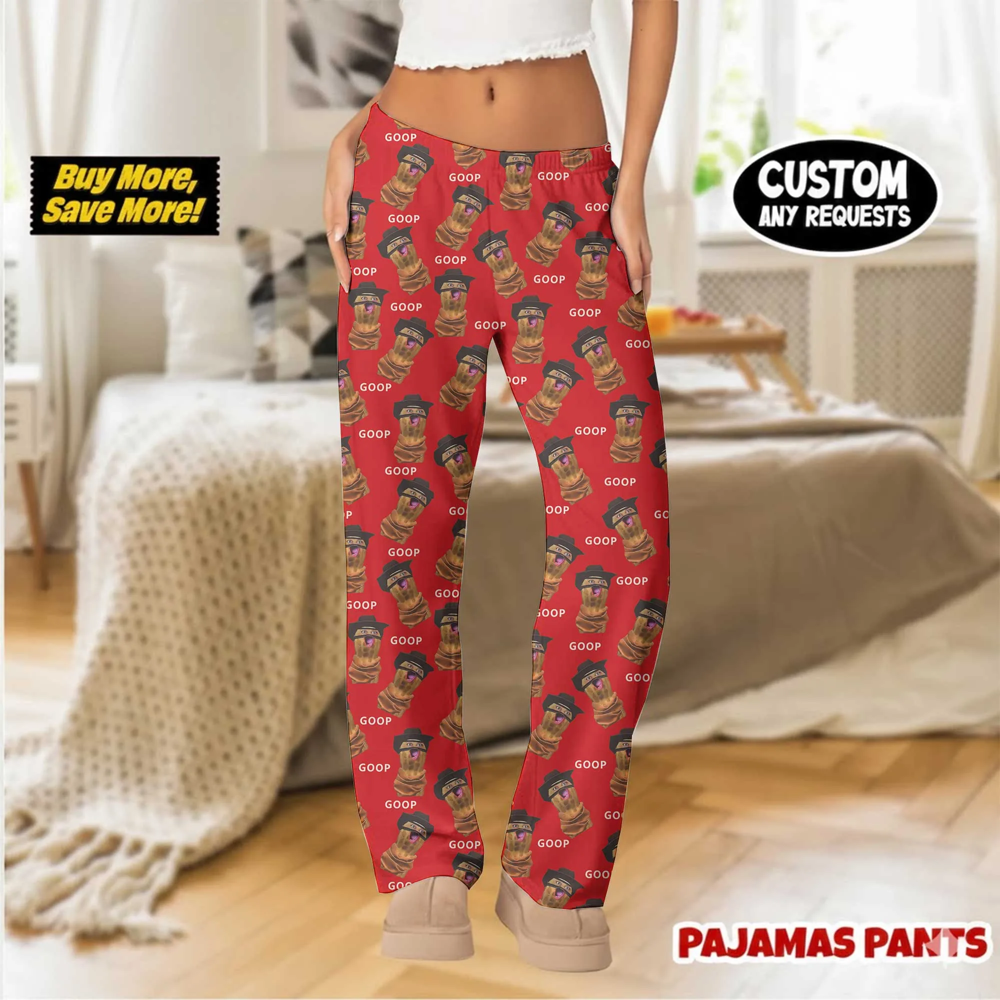 Unisex Cute Cartoon Print PJ Pants | Long Lounge Trousers with Elastic Waist - Image 2