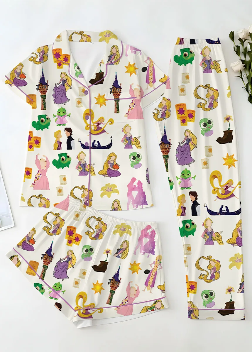 Women’s Princess And The Frog Pajamas Set For Women, Beige Color, US Size S-5XL - Image 14