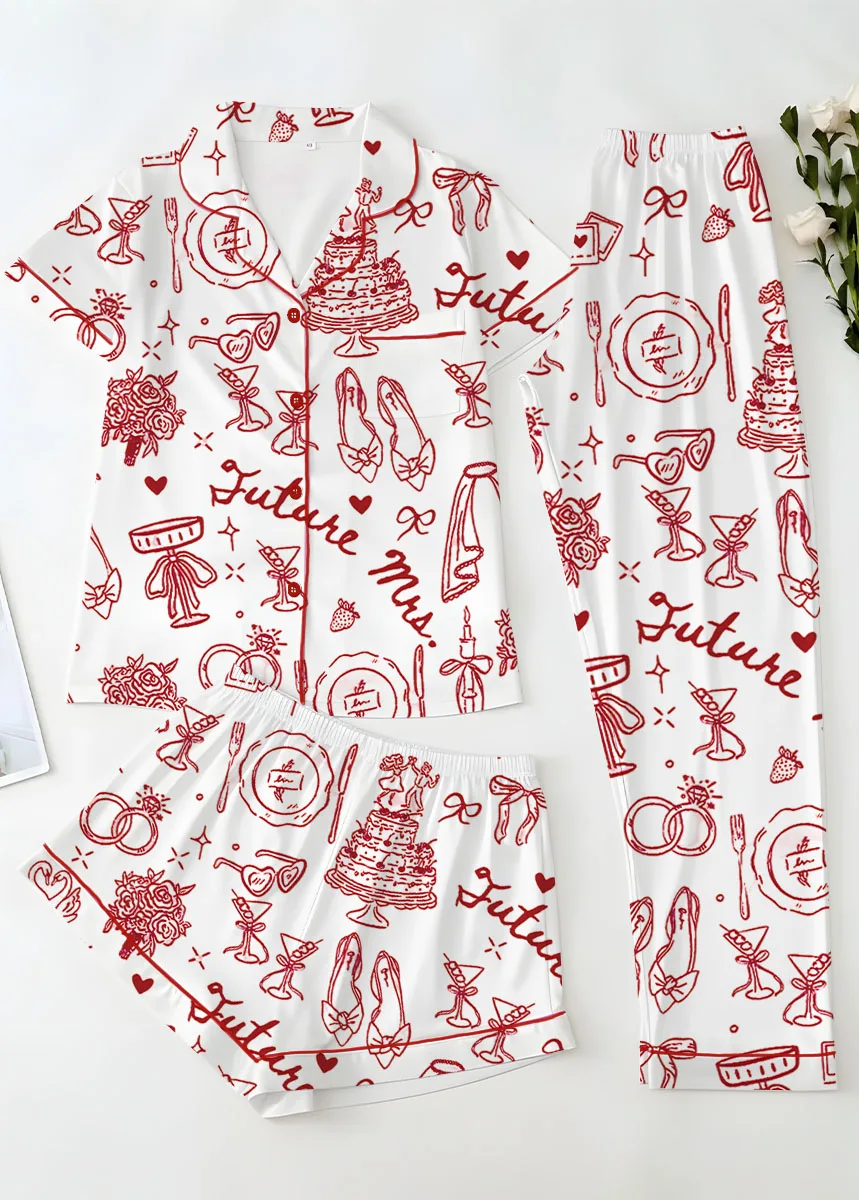Women’s Future Mrs Bride To Be Gift In My Engaged Era Pajamas Set For Women, White Color, US Size S-5XL - Image 14