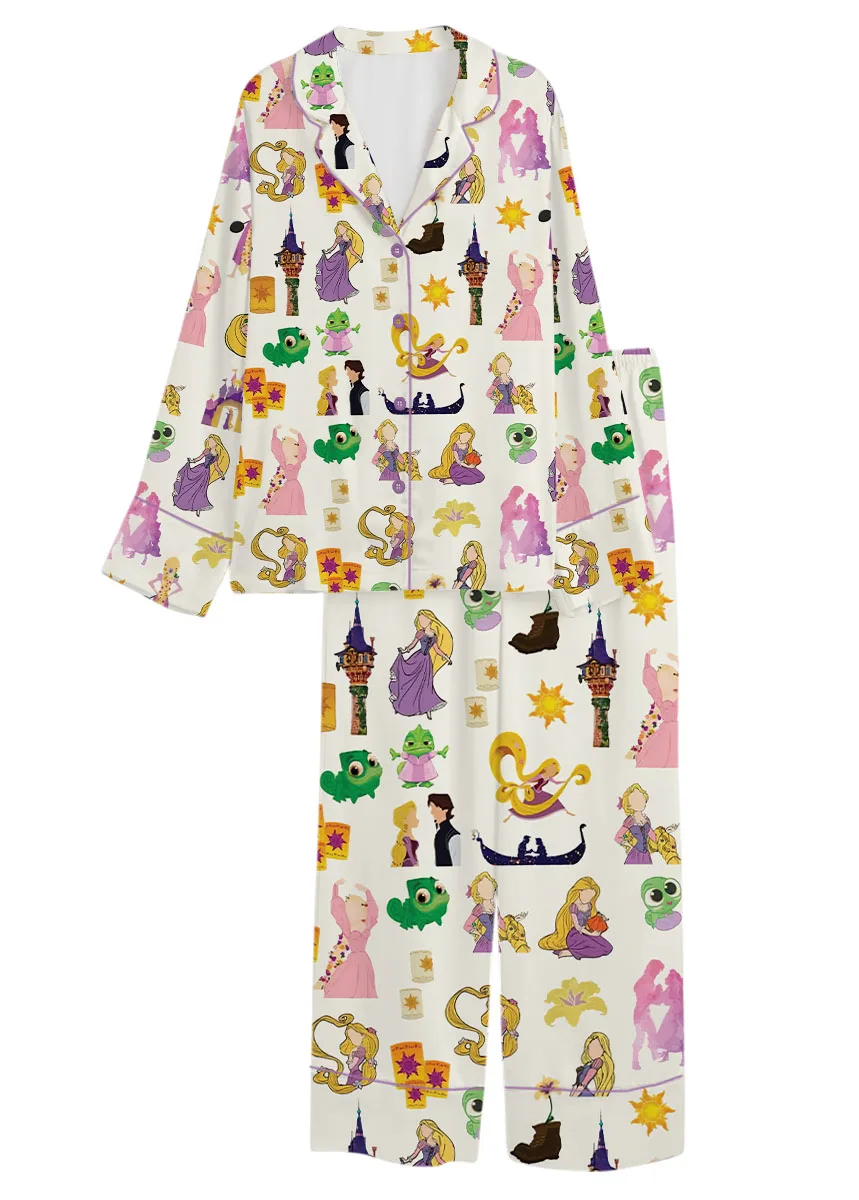 Women’s Princess And The Frog Pajamas Set For Women, Beige Color, US Size S-5XL - Image 11