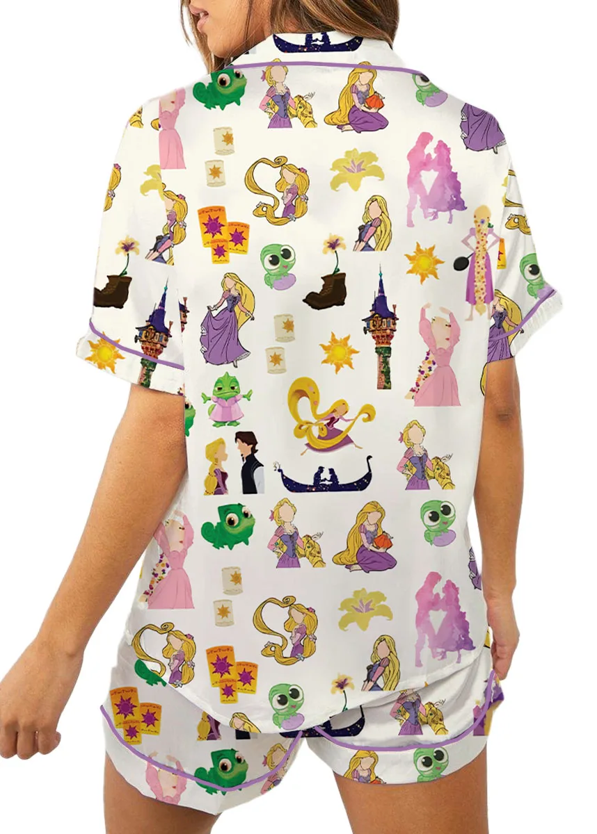 Women’s Princess And The Frog Pajamas Set For Women, Beige Color, US Size S-5XL - Image 7
