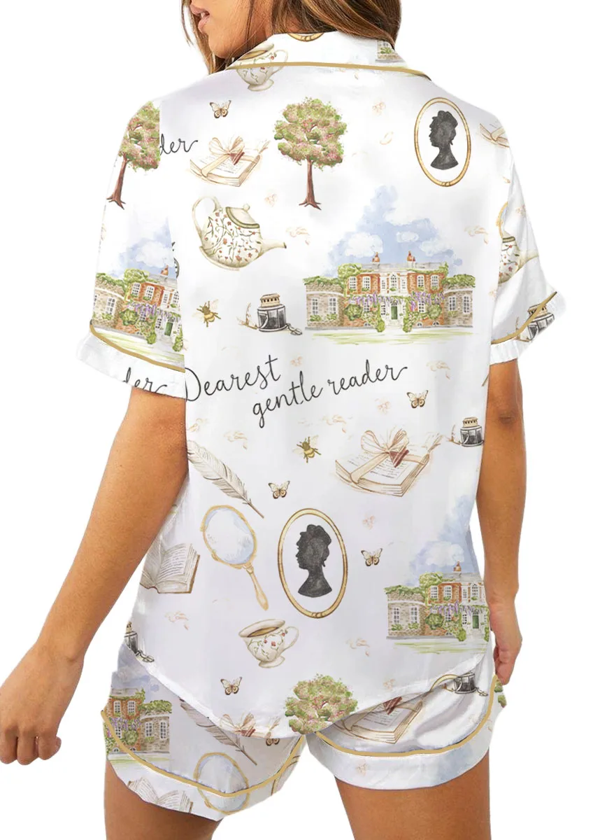Women’s Derest Gentle Reader Pajamas Set For Women, White Color, US Size S-5XL - Image 10