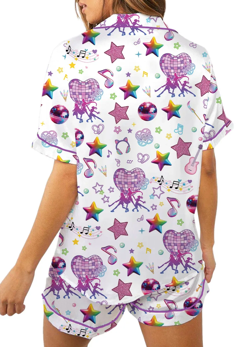 Women’s K-Pop Demon Hunters Pajamas Set For Women, White Color, US Size S-5XL - Image 5