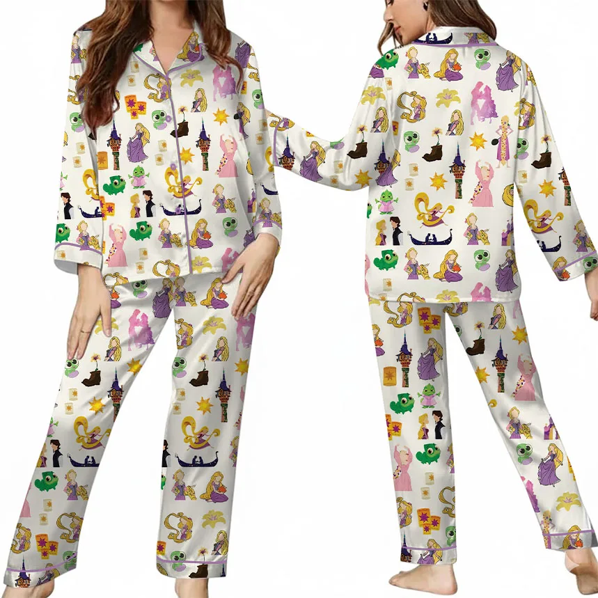 Women’s Princess And The Frog Pajamas Set For Women, Beige Color, US Size S-5XL - Image 8