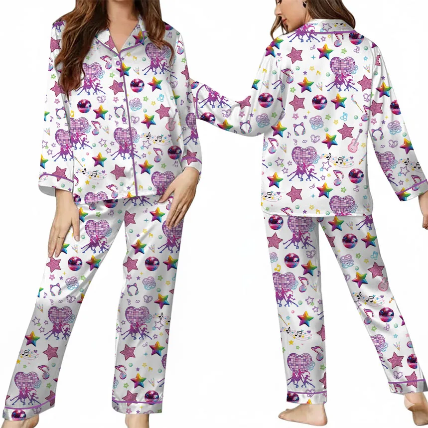 Women’s K-Pop Demon Hunters Pajamas Set For Women, White Color, US Size S-5XL - Image 8