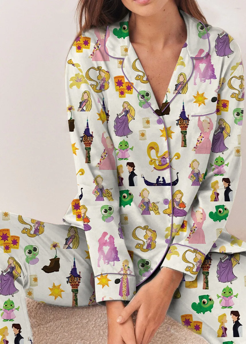Women’s Princess And The Frog Pajamas Set For Women, Beige Color, US Size S-5XL - Image 10