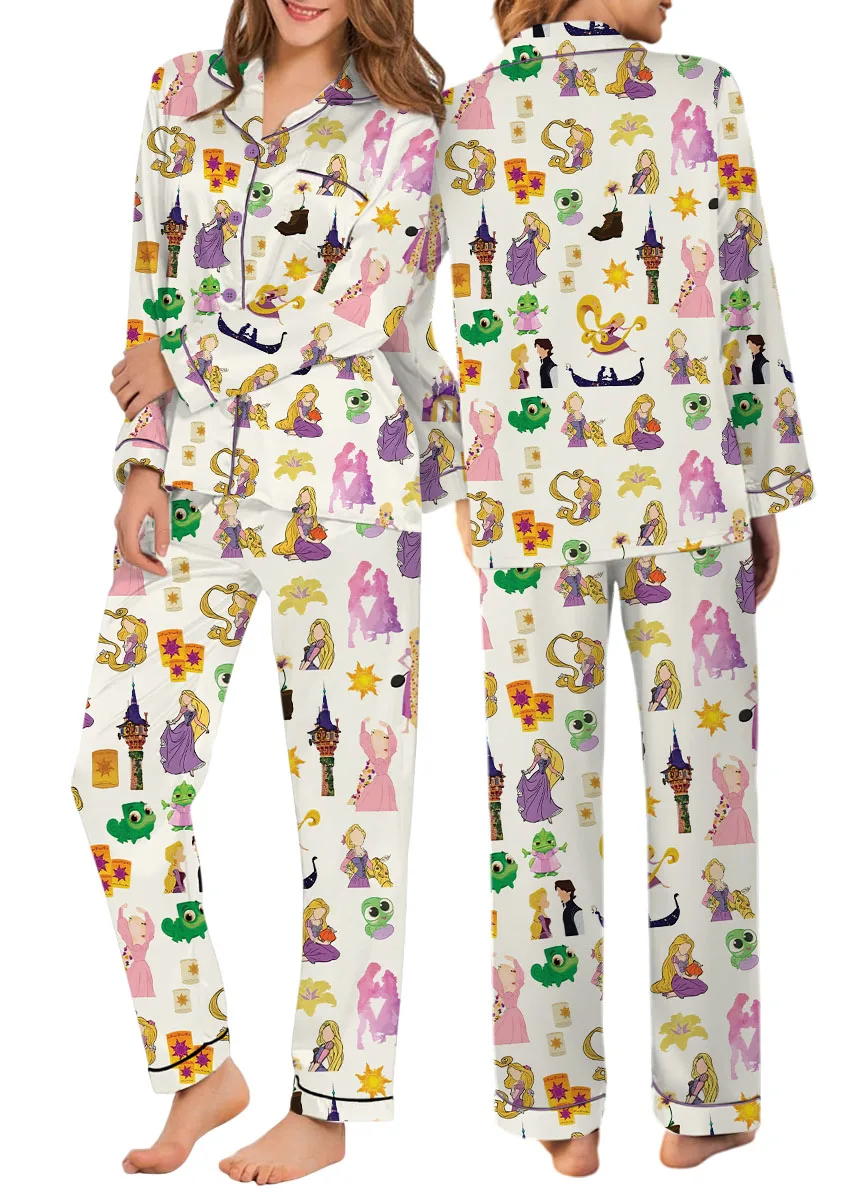 Women’s Princess And The Frog Pajamas Set For Women, Beige Color, US Size S-5XL - Image 9