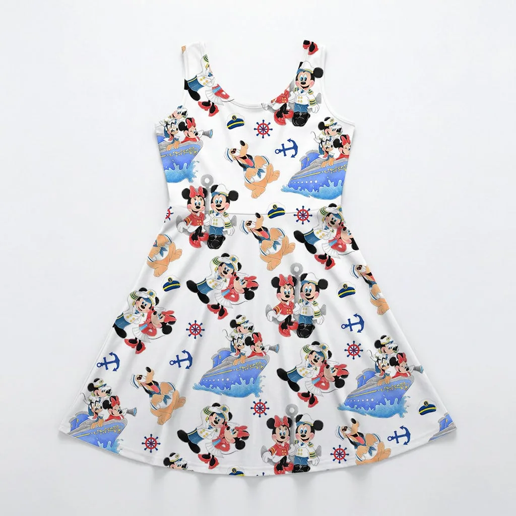 Disney Mickey And Minnie Sailing Mommy & Me Dress, Mama Mini Family Matching Outfit - Image 3