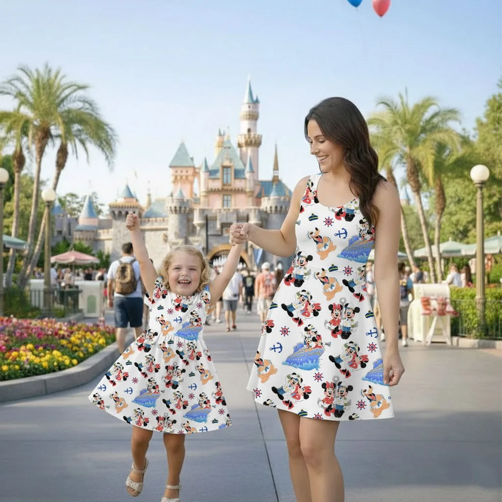 Disney Mickey And Minnie Sailing Mommy & Me Dress, Mama Mini Family Matching Outfit - Image 8