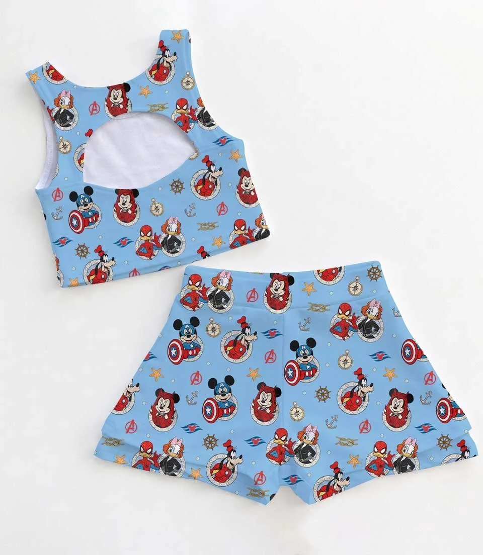 Disney Cruise Mickey Dress Set, Nautical Minnie Bow Vacation Outfit - Image 2