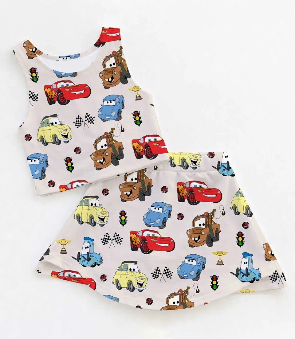 Women's Disney Cars Activewear Set, Athletic Dress & Skort Outfit, Family Matching Sportswear