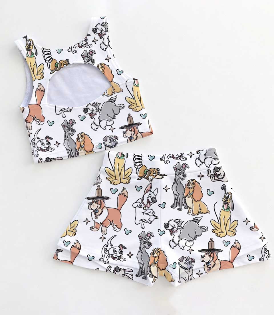 Women's Disney Dogs Activewear Set, Pluto Lady & Tramp Athletic Dress & Skort Outfit - Image 2