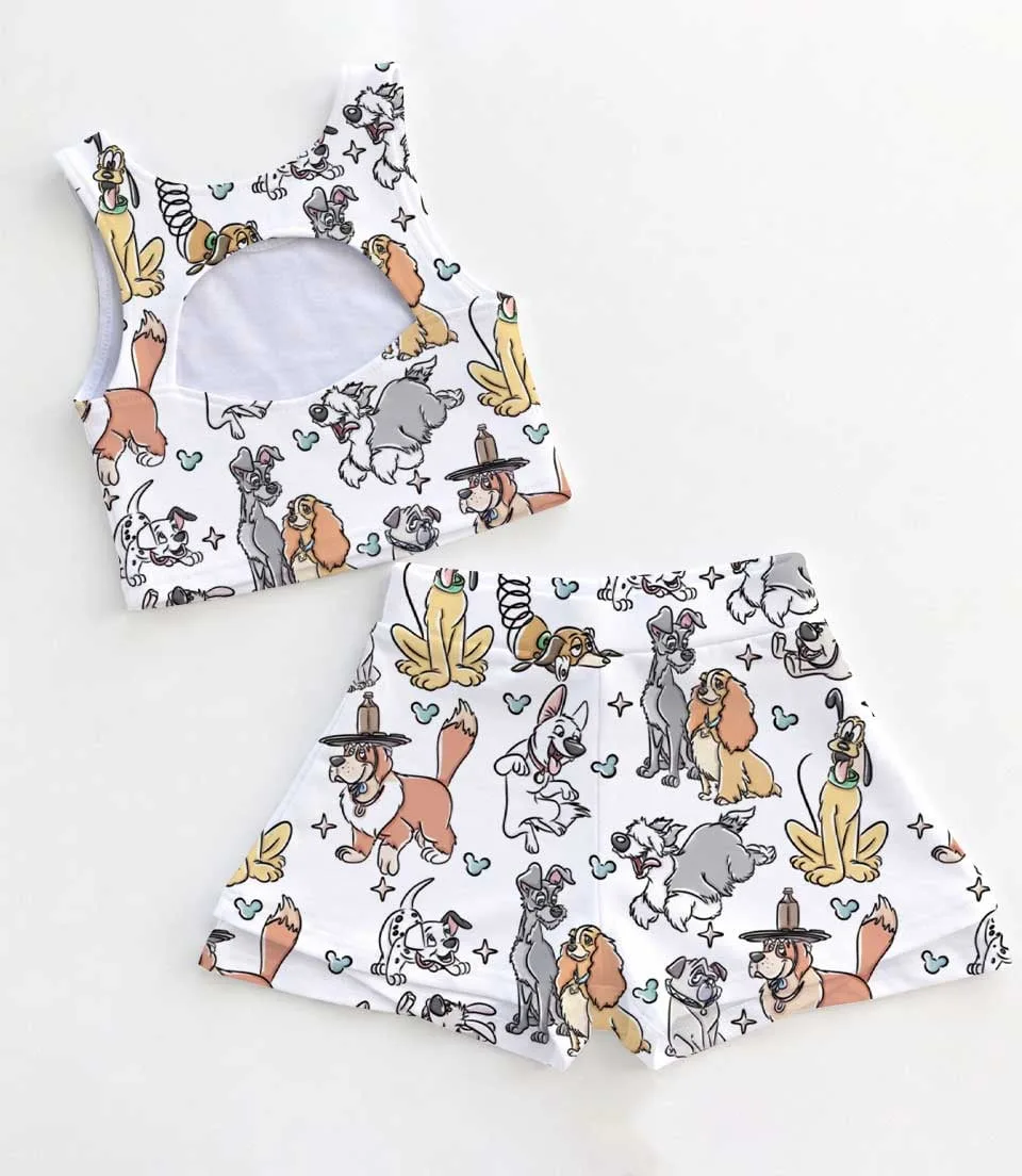 Women's Disney Dogs Activewear Set, Pluto Lady & Tramp Athletic Dress & Skort Outfit - Image 2