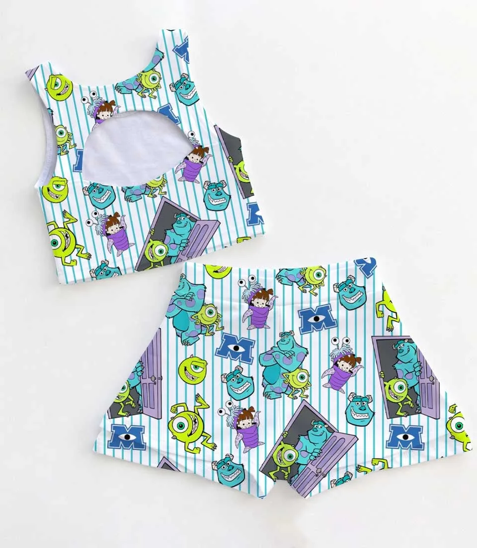 Women's Monsters Inc Coquette Activewear Set, Athletic Dress & Skort Outfit - Image 2