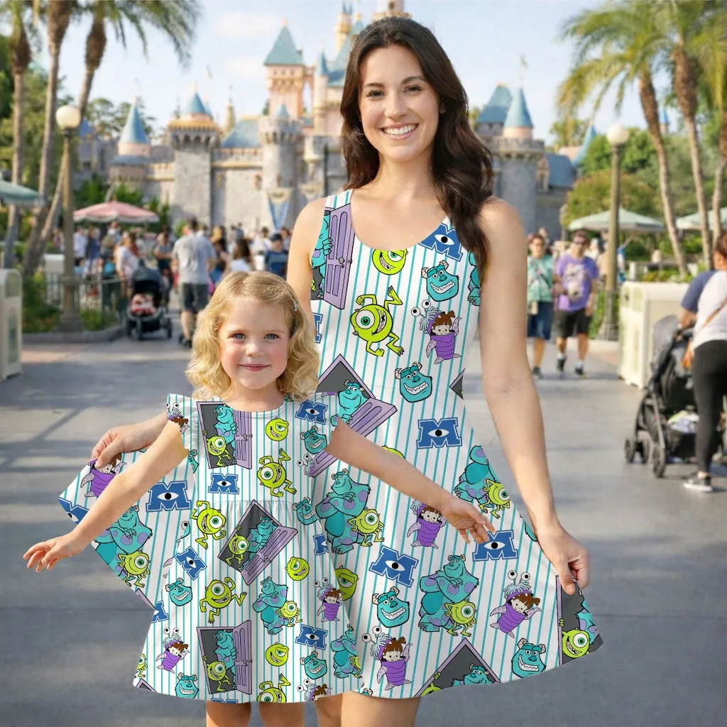 Disney Monsters Inc Characters Mommy & Me Dress, Mama Mini Family Matching Outfit - Image 2