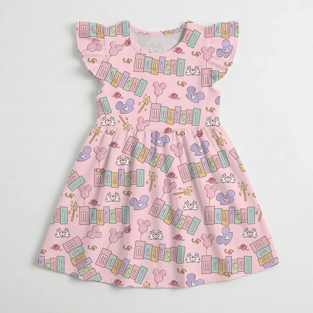 Disney Mickey Magical Pink Mommy & Me Dress, Mama Mini Family Matching Outfit - Image 3