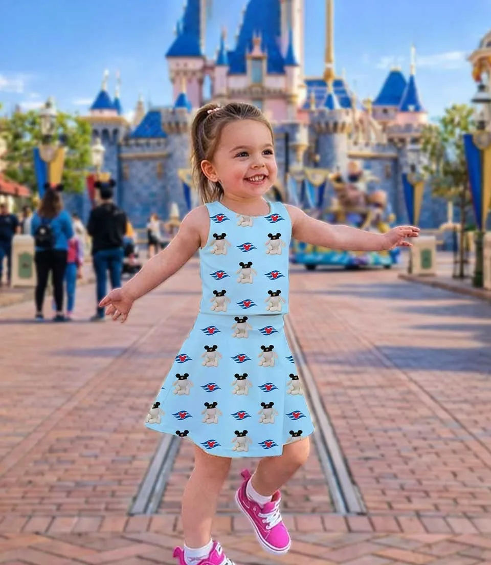 Disney Cruise Mickey Dress Set, Nautical Minnie Bow Vacation Outfit - Image 3