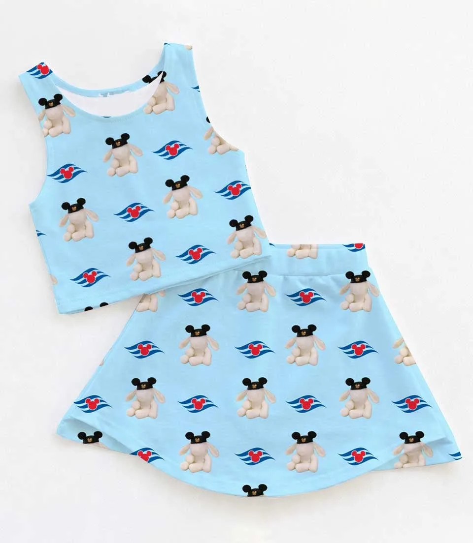 Disney Cruise Mickey Dress Set, Nautical Minnie Bow Vacation Outfit